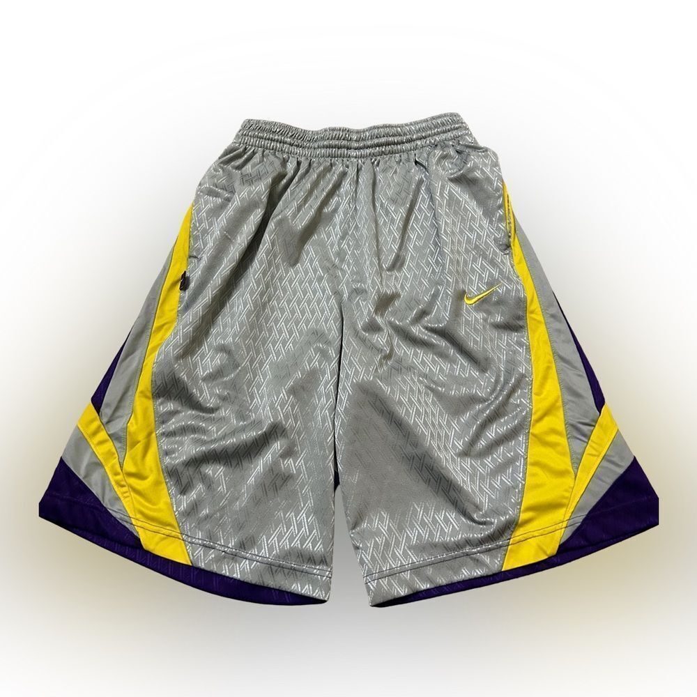 Men’s Silver and Purple Nike Basketball Shorts